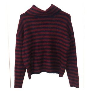 Forever 21 striped mock neck sweater